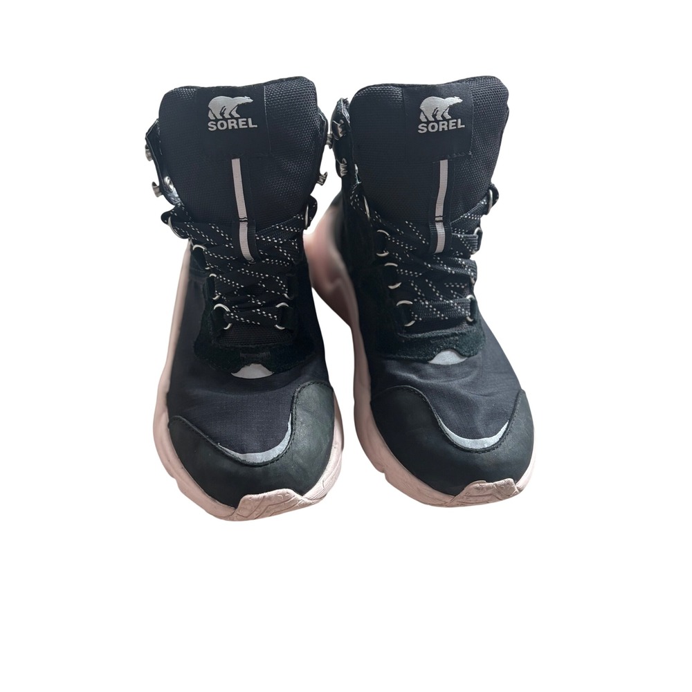 Sorel Kinetic Impact Conquest Black Pink Winter Boots NL4400-011 Womens 6